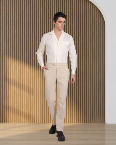 Pantalon habillé en coton kaki clair