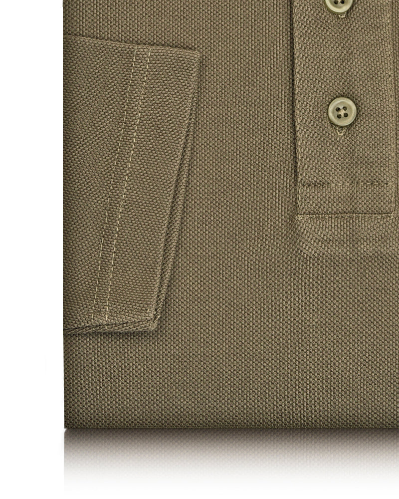 EZS Aria Olive Langarm-Polohemd