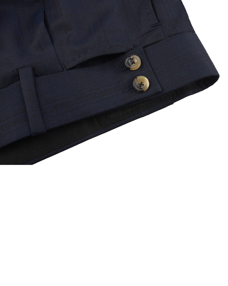 Drago Navy Checks Super 160er Wolle