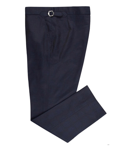 Drago Dark Navy Checks Super 160er Wolle