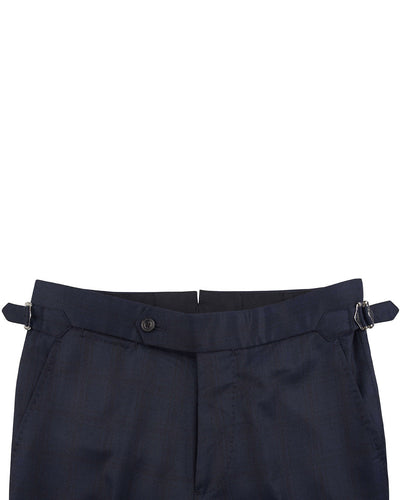 Drago Dark Navy Checks Super 160er Wolle