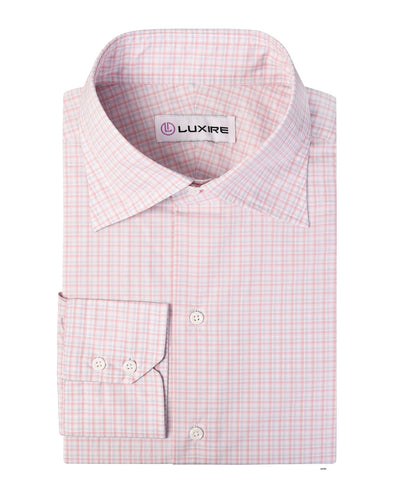 Alumo Lachsrosa und graue Mini-Tartan-Karos
