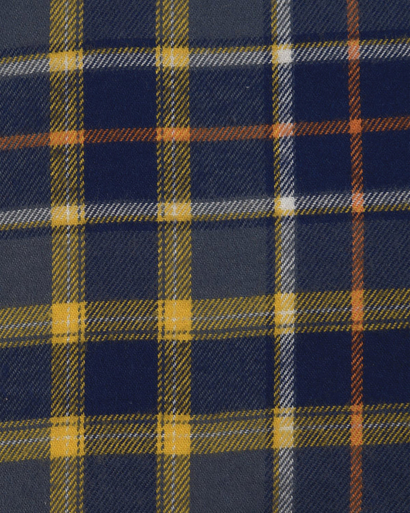Grau-gelber Tartan-Twill