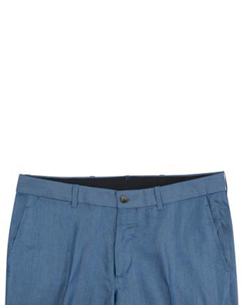 Blue Plain Cotton Pants