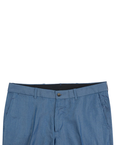 Pantalon bleu uni en coton