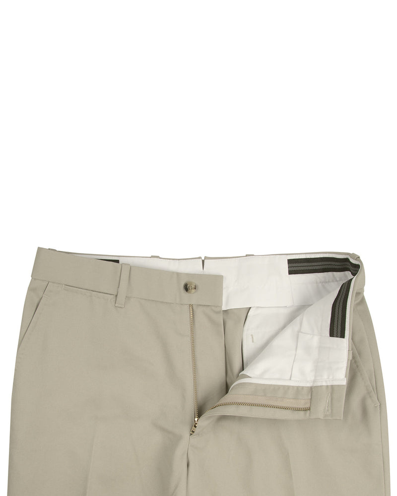 Chino en sergé doux gris kaki pierre