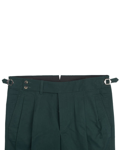 Pantalon en sergé souple vert bouteille