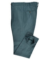 Pantalon en sergé de coton vert foncé