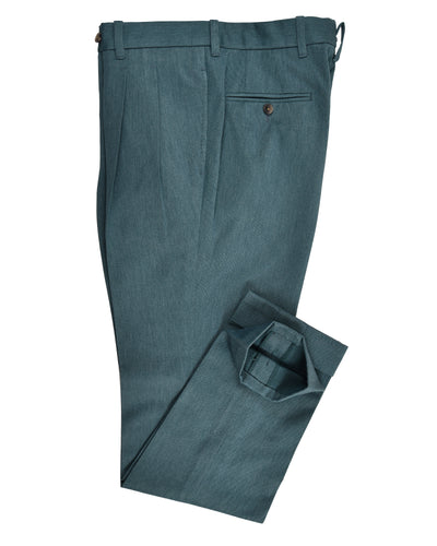 Pantalon en sergé de coton vert foncé