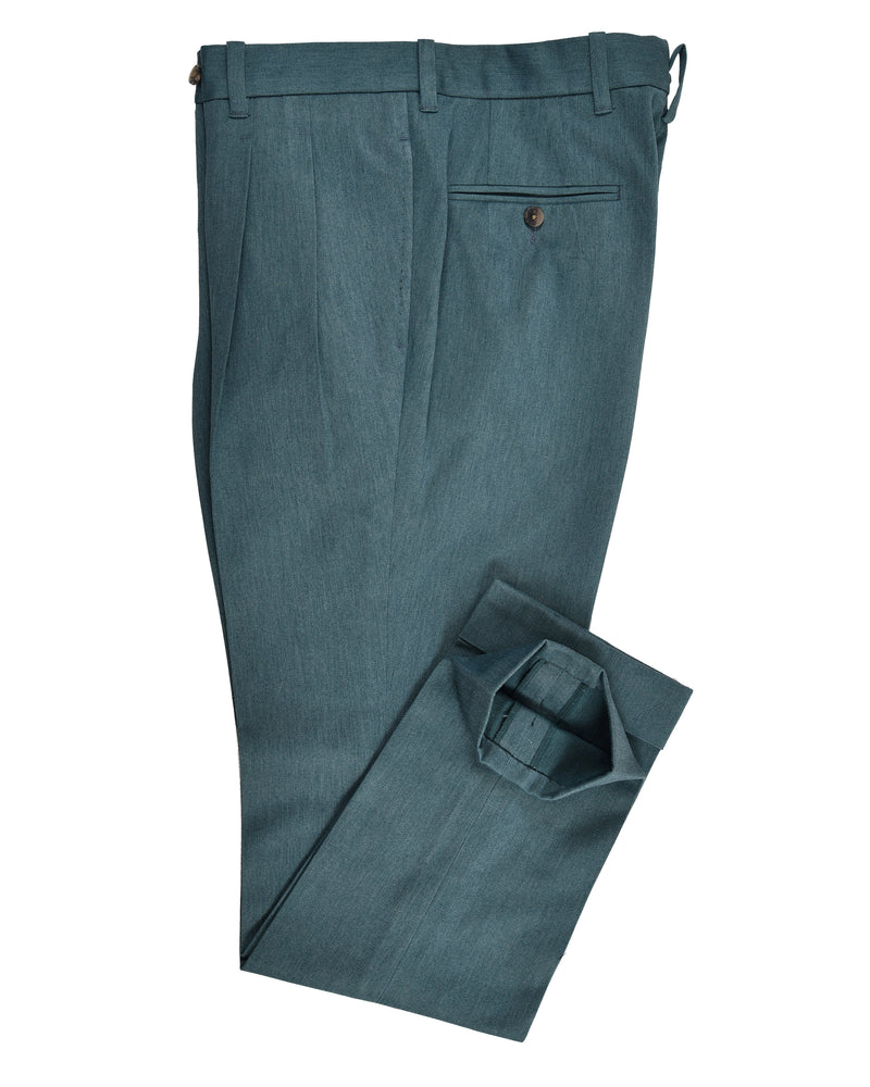 Pantalon en sergé de coton vert foncé
