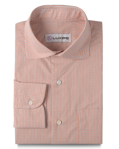 Orangeblaue Tattersall-Karos