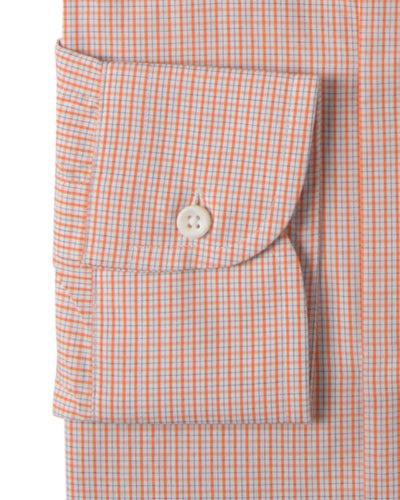 Orangeblaue Tattersall-Karos