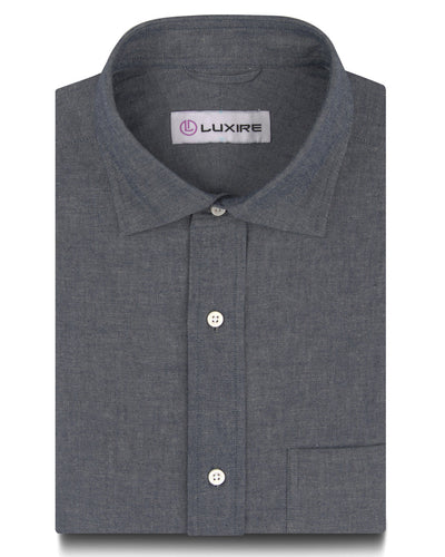 Chambray en denim bleu marine