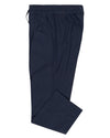Pantalon bleu marine en sergé souple à cordon de serrage
