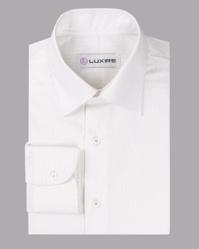 Zegna weißer Twill mit hellblauen Haarstreifen