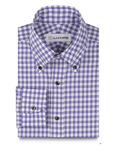 Breite lila Gingham-Karos auf Weiß