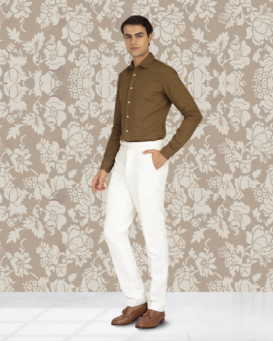 Linen Cotton Canvas: Cream Pant