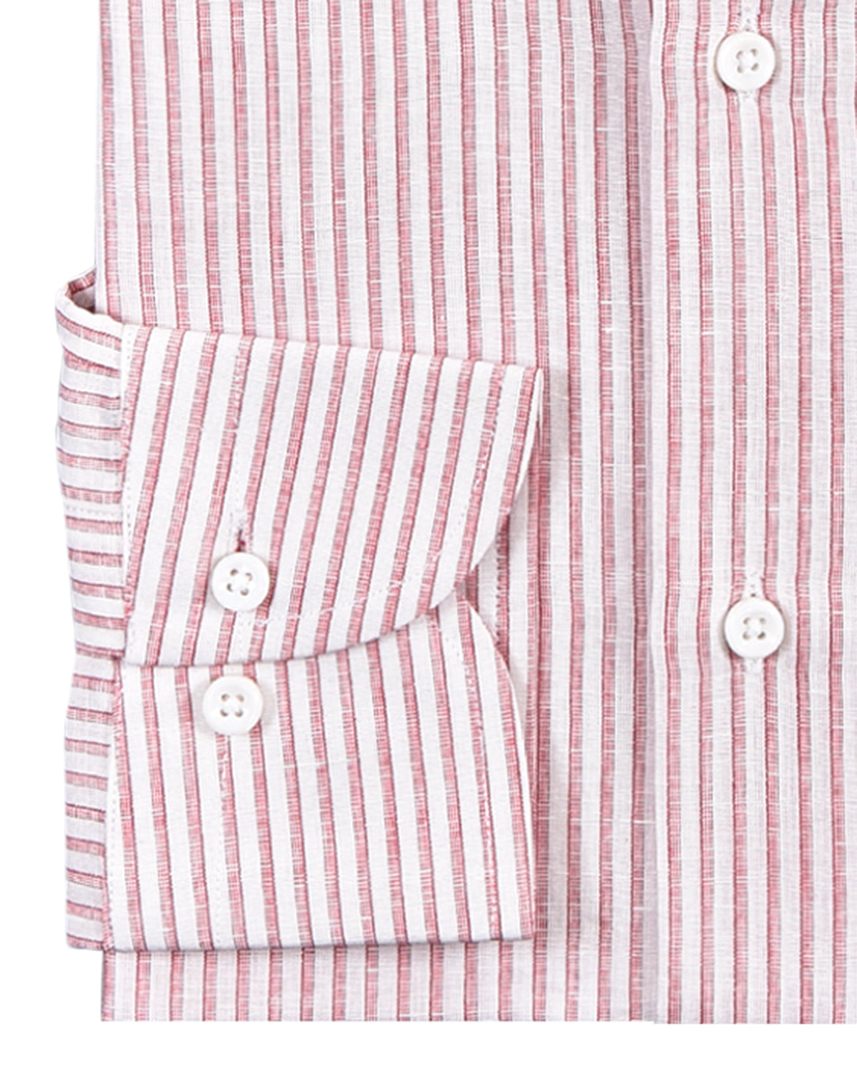 Cotton Linen: Red Candy Stripes On white
