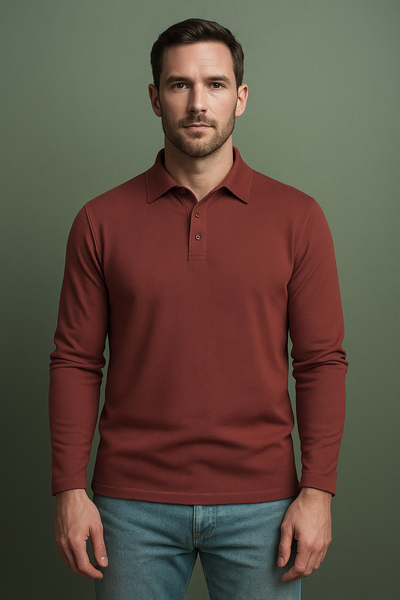 EZS Aria Rust Langarm-Polo