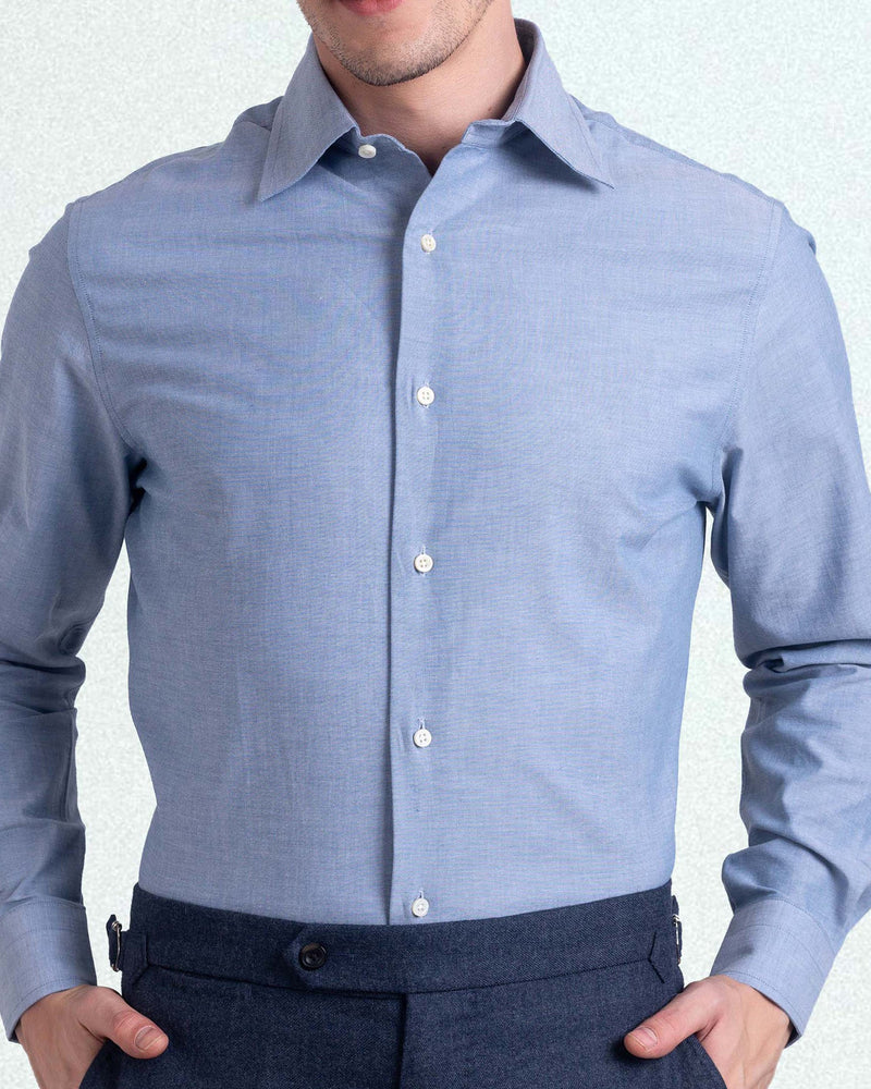 Chemise Oxford bleu persan