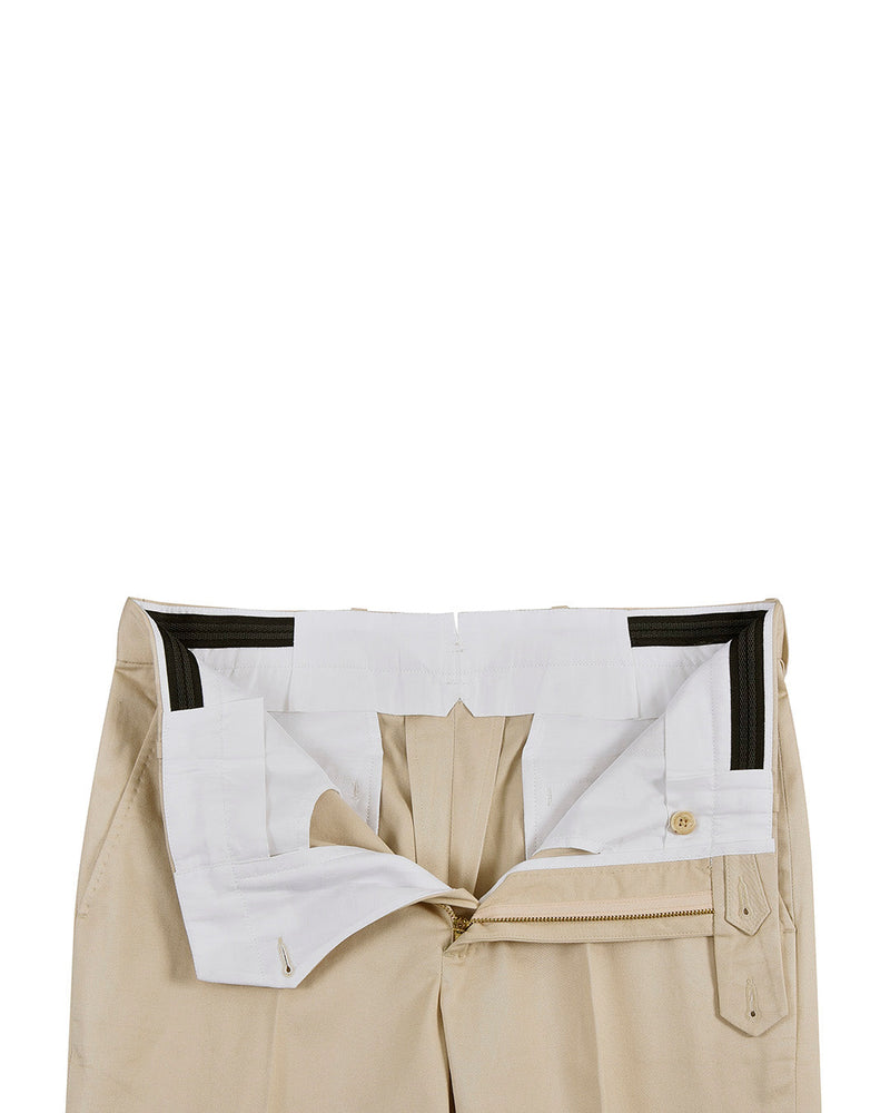 Pantalon habillé en coton kaki clair