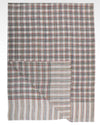 Pashmina-Schal aus Kaschmirwolle, cremefarben, rot-grün kariert