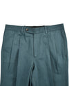Pantalon en sergé de coton vert foncé