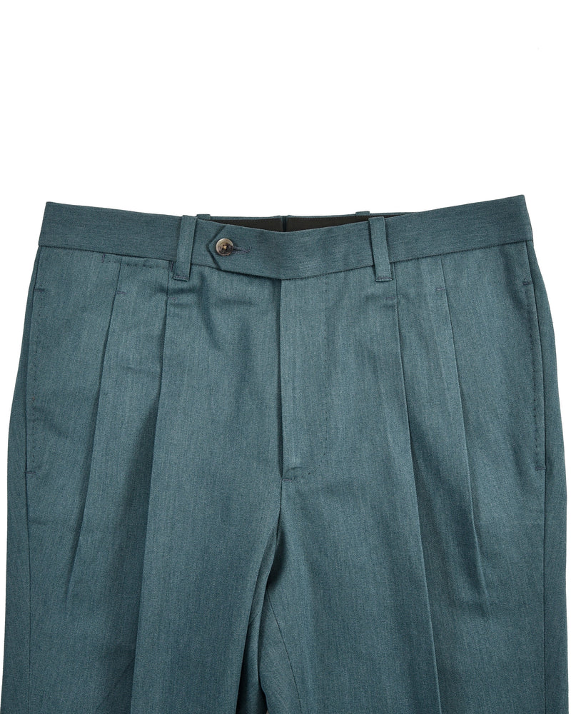 Pantalon en sergé de coton vert foncé