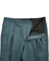 Pantalon en sergé de coton vert foncé