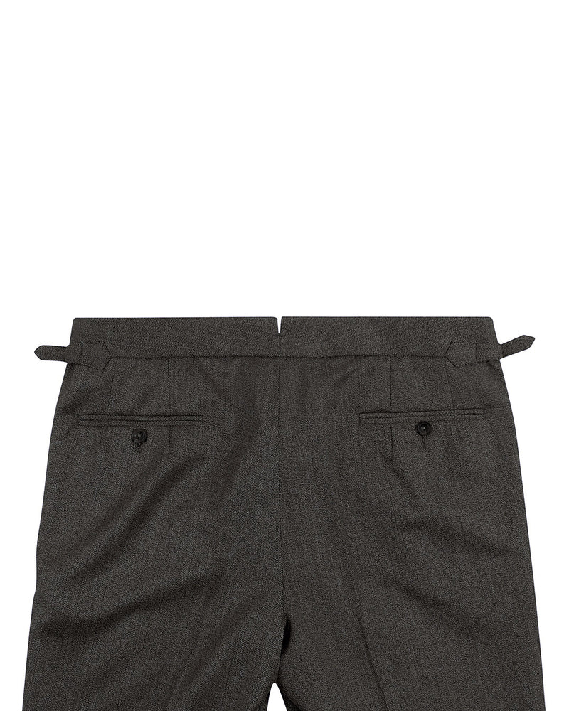 Draper: Beige verdeckte Wollhose mit hoher Taille