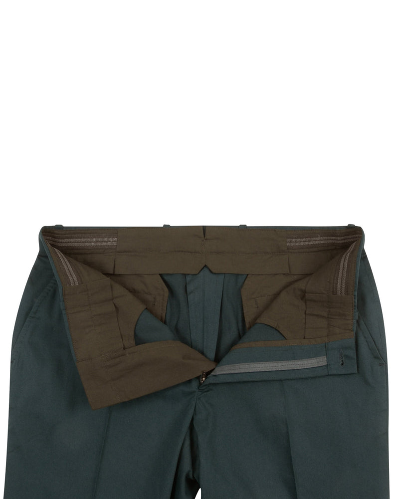 Chino en sergé vert océan