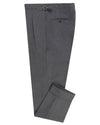 Pantalon gris taille haute en laine tropicale fine Dugdale New Worsted