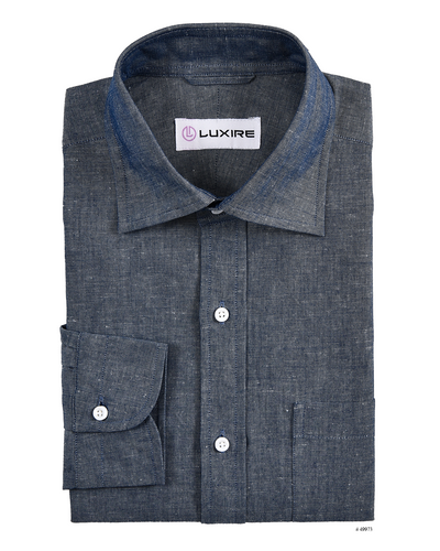Chambray aus gewaschenem Indigo-Leinen