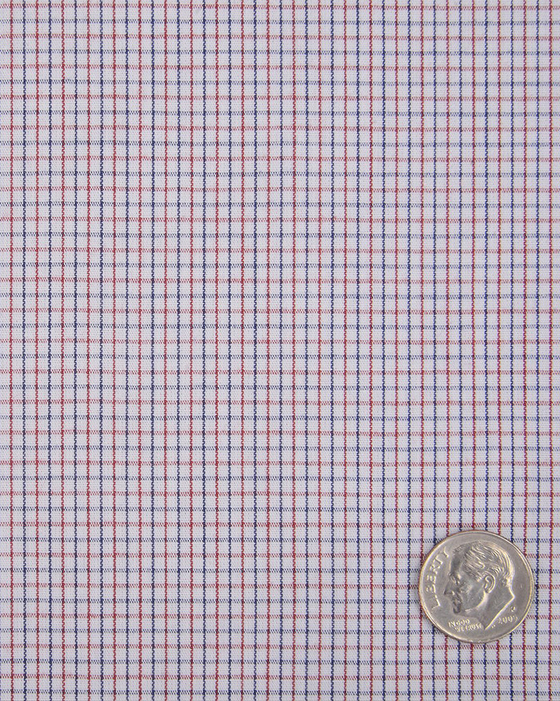 Blau-rote Tattersall-Karos