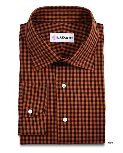 Chemise vichy orange et noire