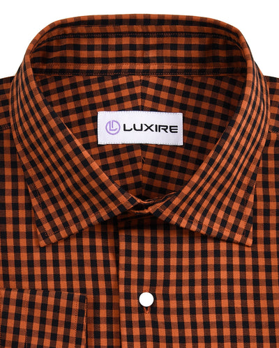 Chemise vichy orange et noire