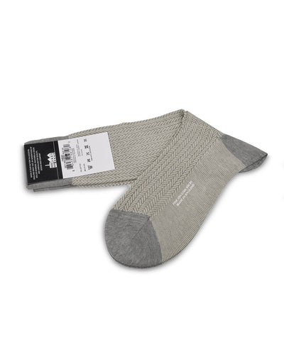 Coton Pantherella FABIAN à chevrons - Mélange gris moyen