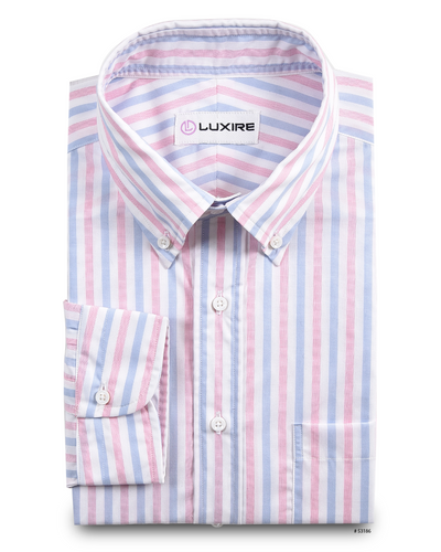 Rayures bonbon rose, bleu et blanc Monti
