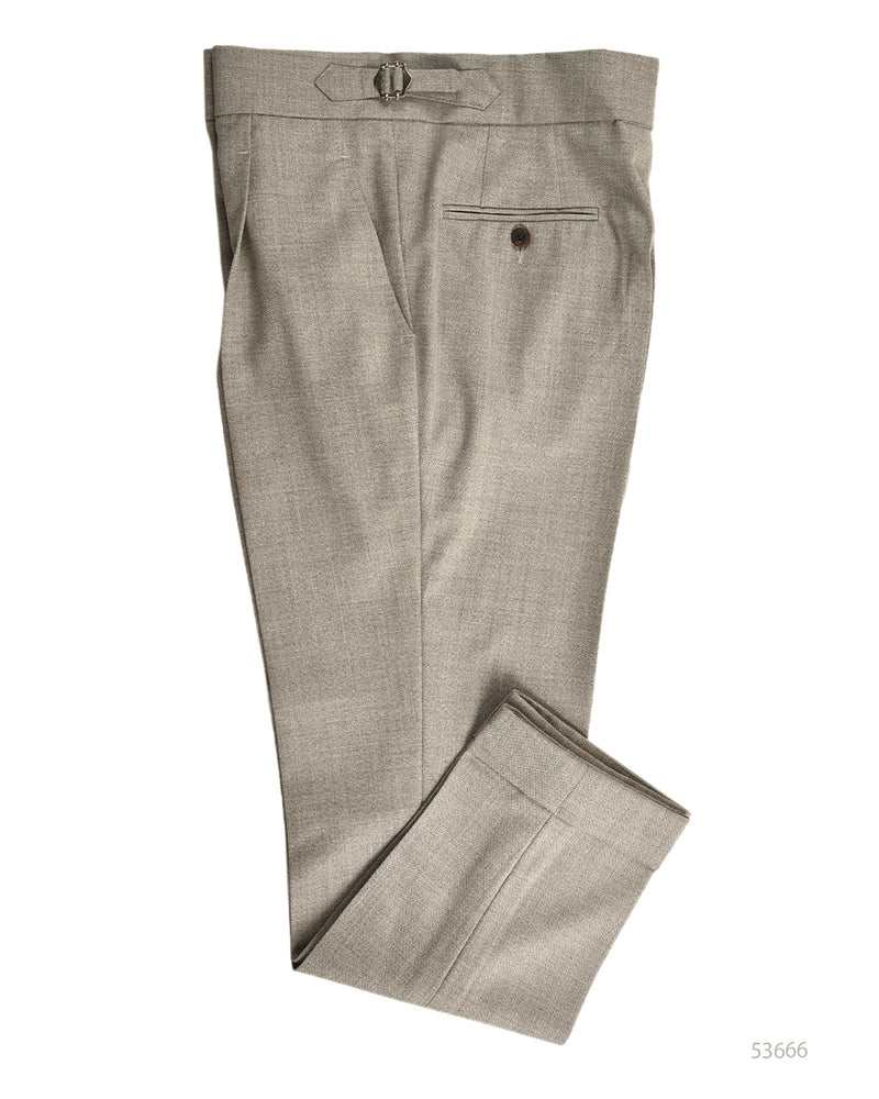 VBC - Pantalon en laine tropicale 4 fils : Gris écru chiné