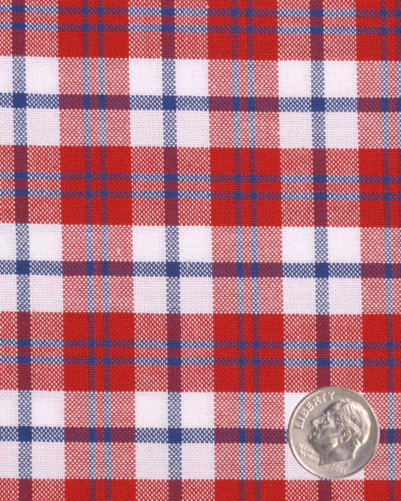 Oxford : Madras rouge marine