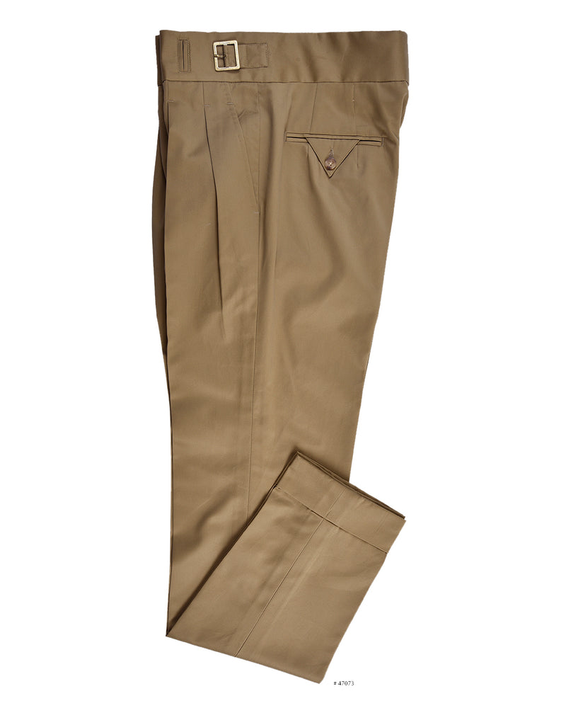 Pantalon Gurkha en sergé de coton : beige fossile sable