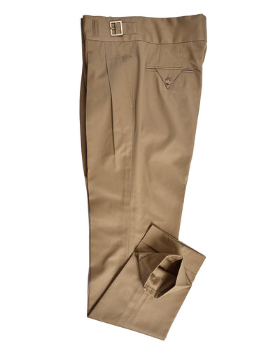 Pantalon Gurkha en sergé de coton : beige fossile sable