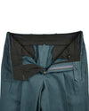 Pantalon en sergé de coton vert foncé