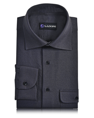 Chemise en laine gris nuit