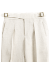 Gurkha Hose Leinen Vintage Creme Birdseye