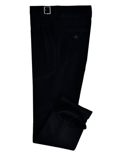 Gurkha-Hose aus schwarzem VBC-Wollflanell