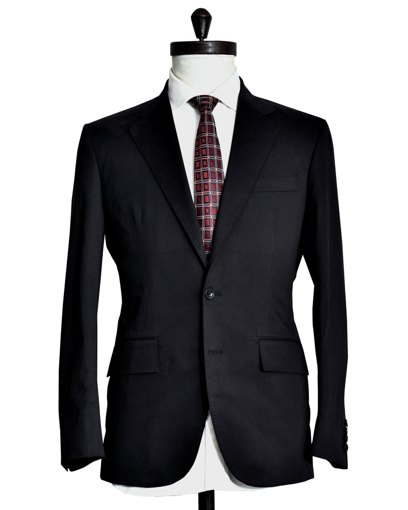 Black Cotton Single Breasted Jacket