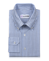 Dark Blue With Black Stripes On White Shirt