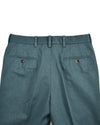 Pantalon en sergé de coton vert foncé
