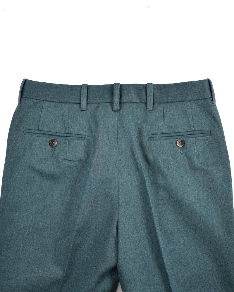 Pantalon en sergé de coton vert foncé